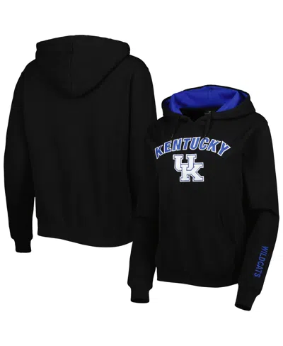 Colosseum Women's  Black Kentucky Wildcats Arch & Logo Pullover Hoodie