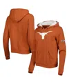 Colosseum Women's  Texas Orange Texas Longhorns Throwback Stripe Arch Logo Cropped Pullover Hoodie In Texas Orange