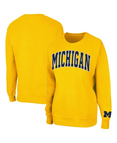 Colosseum Women's  Maize Michigan Wolverines Campanile Pullover Sweatshirt