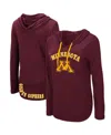 Colosseum Women's  Maroon Minnesota Golden Gophers My Lover Lightweight Hooded Long Sleeve T-shirt In Maroon