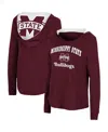 Colosseum Women's  Maroon Mississippi State Bulldogs Catalina Hoodie Long Sleeve T-shirt In Maroon