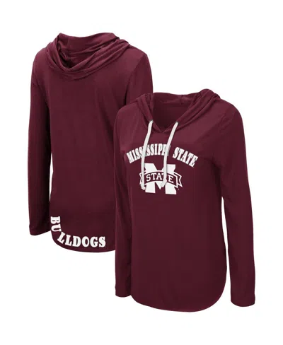 Colosseum Women's  Maroon Mississippi State Bulldogs My Lover Lightweight Hooded Long Sleeve T-shirt