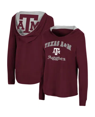 Colosseum Women's  Maroon Texas A&m Aggies Catalina Hoodie Long Sleeve T-shirt