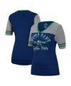 Colosseum Women's  Navy, Heathered Gray Notre Dame Fighting Irish There You Are V-neck T-shirt In Navy,heathered Gray