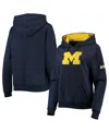 Colosseum Women's  Navy Michigan Wolverines Big Logo Team Pullover Hoodie In Navy