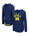 Colosseum Women's  Navy Michigan Wolverines My Lover Lightweight Hooded Long Sleeve T-shirt In Navy