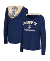 Colosseum Women's  Navy Navy Midshipmen Catalina Hoodie Long Sleeve T-shirt In Navy