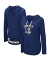 Colosseum Women's  Navy Navy Midshipmen My Lover Lightweight Hooded Long Sleeve T-shirt In Navy