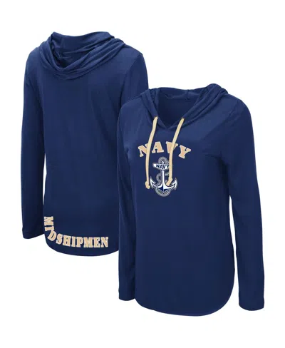 Colosseum Women's  Navy Navy Midshipmen My Lover Lightweight Hooded Long Sleeve T-shirt