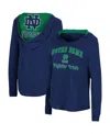 Colosseum Women's  Navy Notre Dame Fighting Irish Catalina Hoodie Long Sleeve T-shirt In Navy