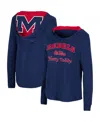 Colosseum Women's  Navy Ole Miss Rebels Catalina Hoodie Long Sleeve T-shirt In Navy