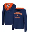 Colosseum Women's  Navy Virginia Cavaliers Catalina Hoodie Long Sleeve T-shirt In Navy