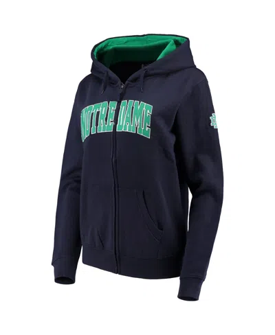 Colosseum Women's  Notre Dame Fighting Irish Arched Name Full-zip Hoodie In Navy