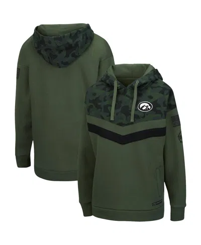 Colosseum Women's  Olive, Camo Iowa Hawkeyes Oht Military-inspired Appreciation Extraction Chevron Pu In Olive,camo