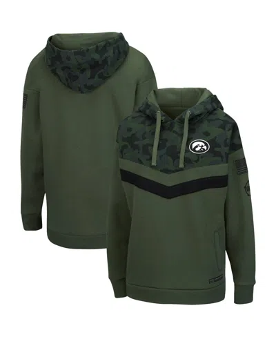 Colosseum Women's  Olive, Camo Iowa Hawkeyes Oht Military-inspired Appreciation Extraction Chevron Pu In Olive,camo