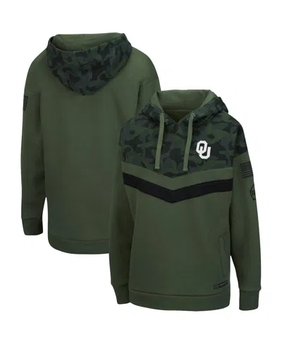 Colosseum Women's  Olive, Camo Oklahoma Sooners Oht Military-inspired Appreciation Extraction Chevron In Olive,camo