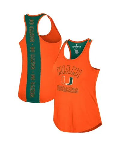 Colosseum Women's  Orange Miami Hurricanes 10 Days Racerback Scoop Neck Tank Top