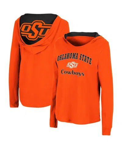 Colosseum Women's  Orange Oklahoma State Cowboys Catalina Hoodie Long Sleeve T-shirt