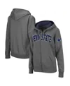 Colosseum Charcoal Penn State Nittany Lions Arched Name Full-zip Hoodie In Charcoal