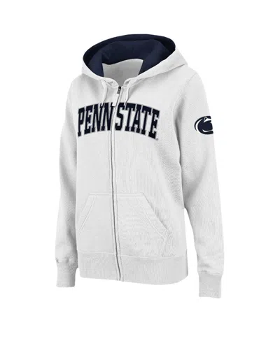 Colosseum Women's  Penn State Nittany Lions Arched Name Full-zip Hoodie In White