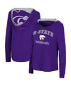 Colosseum Women's  Purple Kansas State Wildcats Catalina Hoodie Long Sleeve T-shirt In Purple