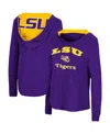Colosseum Women's  Purple Lsu Tigers Catalina Hoodie Long Sleeve T-shirt In Purple
