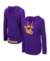 Colosseum Women's  Purple Ecu Pirates My Lover Lightweight Hooded Long Sleeve T-shirt In Purple