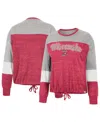 Colosseum Women's  Red Wisconsin Badgers Joanna Tie Front Long Sleeve T-shirt In Red