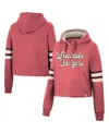 Colosseum Women's  Crimson Indiana Hoosiers Retro Cropped Pullover Hoodie In Red