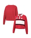 Colosseum Women's  Scarlet Nebraska Huskers I Love My Job Rugby Long Sleeve Shirt In Scarlet