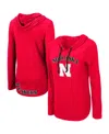 Colosseum Women's  Scarlet Nebraska Huskers My Lover Long Sleeve Hoodie T-shirt In Scarlet