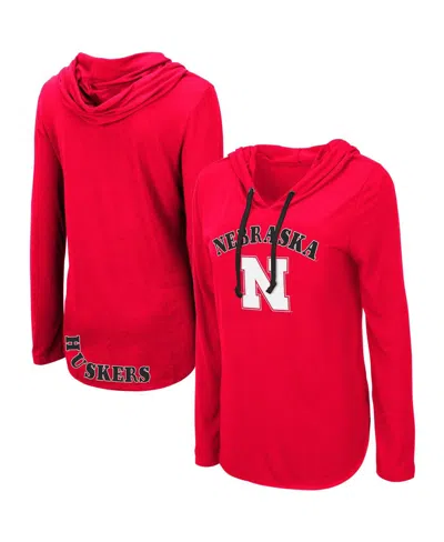 Colosseum Women's  Scarlet Nebraska Huskers My Lover Long Sleeve Hoodie T-shirt