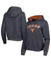 Colosseum Women's  Charcoal Texas Longhorns Arch & Logo Pullover Hoodie In Charcoal