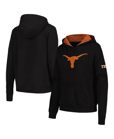 Colosseum Women's  Black Texas Longhorns Big Logo Pullover Hoodie