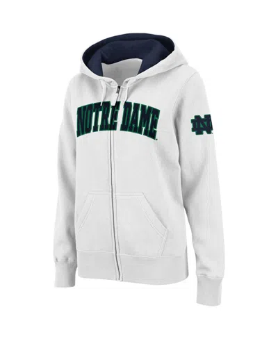 Colosseum Women's  White Notre Dame Fighting Irish Arched Name Full-zip Hoodie