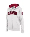 Colosseum Women's  White Stanford Cardinal Arched Name Full-zip Hoodie In White