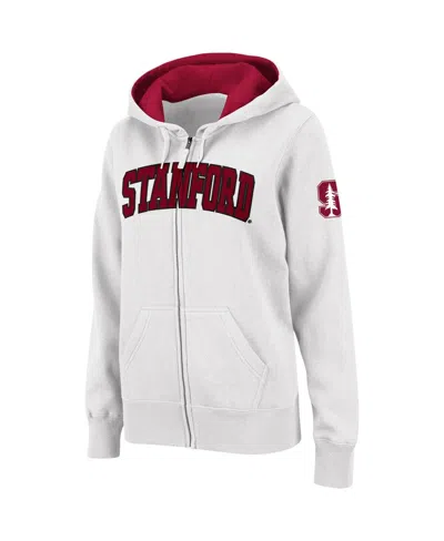 Colosseum Women's  White Stanford Cardinal Arched Name Full-zip Hoodie