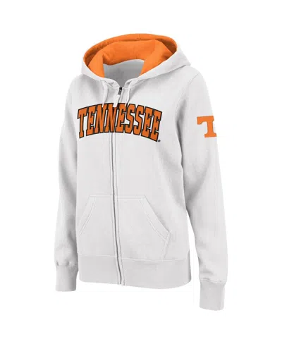 COLOSSEUM WOMEN'S COLOSSEUM WHITE TENNESSEE VOLUNTEERS ARCHED NAME FULL-ZIP HOODIE