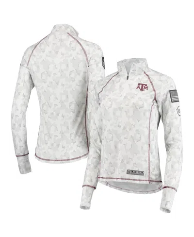 Colosseum Women's  White Texas A&m Aggies Oht Military-inspired Appreciation Officer Arctic Camo 1/4-