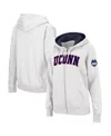 Colosseum Women's  White Uconn Huskies Arched Name Full-zip Hoodie In White