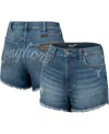 Colosseum Women's  X Wrangler Blue Notre Dame Fighting Irish Retro High Rise Cut-off Shorts In Blue