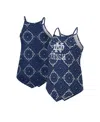Colosseum Women's  X Wrangler Navy Distressed Notre Dame Fighting Irish Bandana Tank Top In Navy