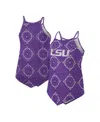 Colosseum Women's  X Wrangler Purple Distressed Lsu Tigers Bandana Tank Top In Purple