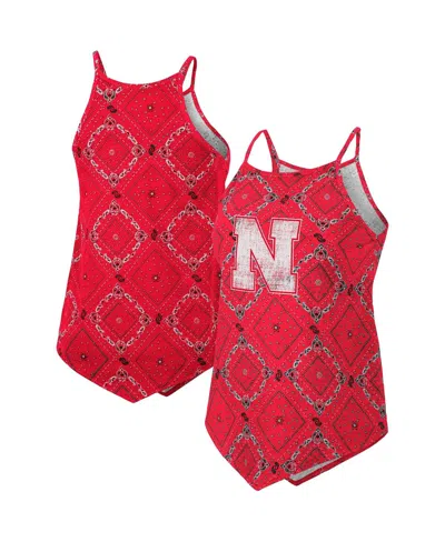 Colosseum Women's  X Wrangler Scarlet Distressed Nebraska Huskers Bandana Tank Top