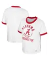 Colosseum Women's  X Wrangler White Distressed Alabama Crimson Tide Freehand Ringer T-shirt In White