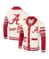 Colosseum Cream Alabama Crimson Tide Wild Collective Button-up Jacquard Sweater In Cream