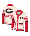 Colosseum Cream Georgia Bulldogs Wild Collective Button-up Jacquard Sweater In Cream