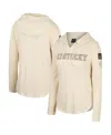 Colosseum Women's Cream Kentucky Wildcats Oht Military Appreciation Casey Raglan Long Sleeve Hoodie T-shirt In Cream