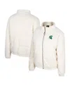 Colosseum Women's Cream Michigan State Spartans So Hot Right Now Quilted Puffer Full-zip Jacket In White