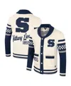 Colosseum Women's Cream Penn State Nittany Lions Wild Collective Button-up Jacquard Sweater In Cream